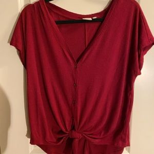 Good Luck Gem button down tie tee